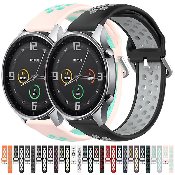 Sort grøn Sort grøn 22 mm Spænde To Farvet Sports Armbånds Urrem