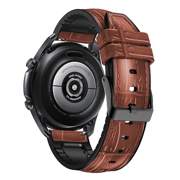 Brun Brun Bambuledsstruktur Silikonläder Klockarmband