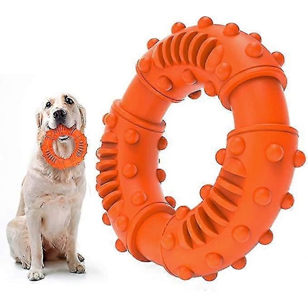 Hundleksak Bitresistent och Slitstark Gummi Hund Molar Ring 1 Styck Orange Baoji En Vedette