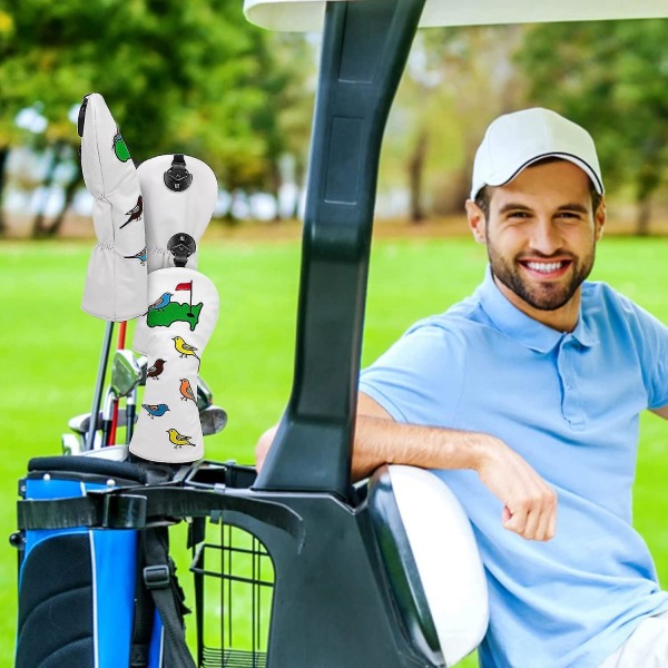 Nya golfklubbkåpor som är kompatibla med förare, fairway, hybrid-golf förare Headcover A