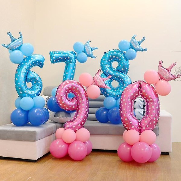 Söta nummer folieballonger för festdekorationer pink7