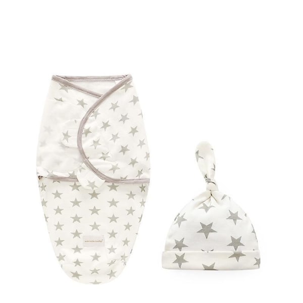 Baby + cap Cocoon Wrap bomullsspackelväska Gray Star L