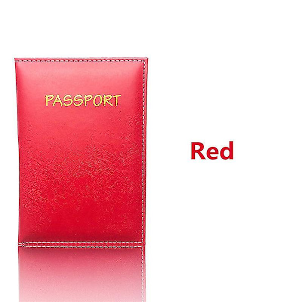 PU-Lær Stempling Pass Passholder | PU-Lær Billett ID-Holder - PU Red