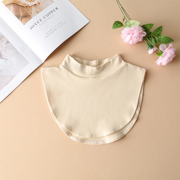Dame falsk krave Aftagelig halvfarvet Strikket Stribe Apricot High collar
