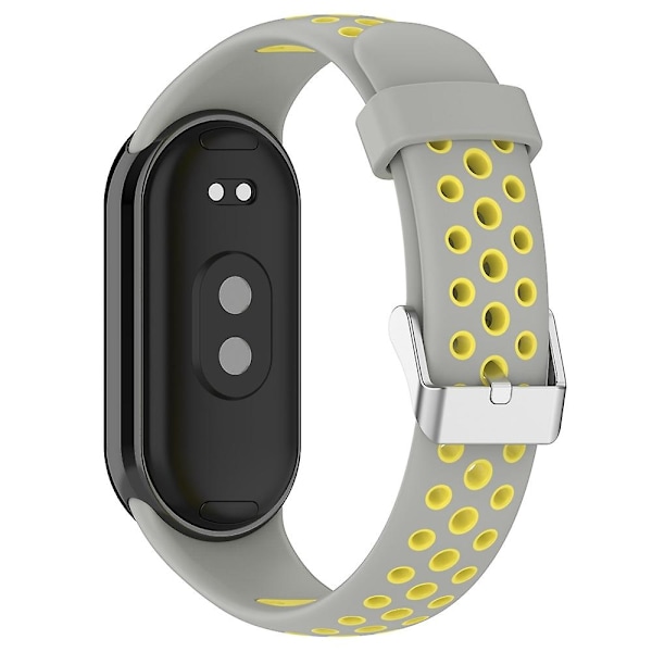 Grå Gul Grå Gul Stål Plug Silikone Urrem kompatibel med Xiaomi Mi Band 8