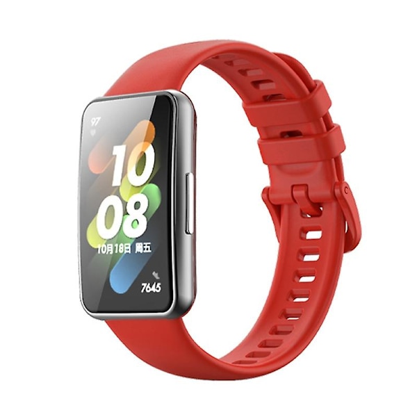 Cinnabar Rød Silikone Urrem kompatibel med Huawei Band 7 / Honor Band 7