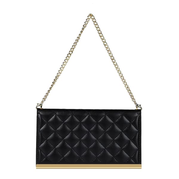 Etui til iPhone 13 Pro Max sort diamantkæde crossbody-pung med kortholder