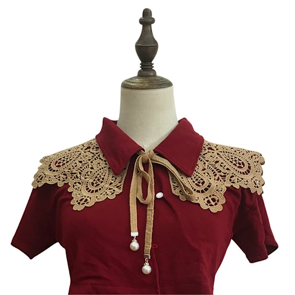 Lös krage för damer Avtagbar halv All-Match Molnaxel M Rope Tie (Golden coffee color)
