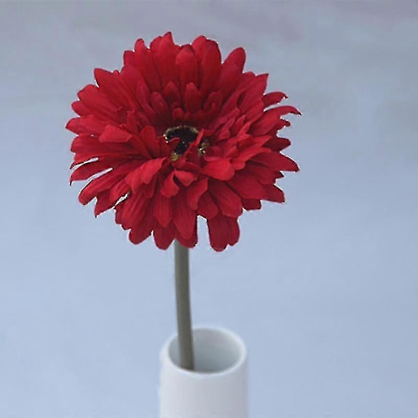 10 kpl Yksipäinen Silkki Keinotekoinen Gerbera Daisy Kukka Kimppu Häät Juhlat Kodin Sisustus Orange