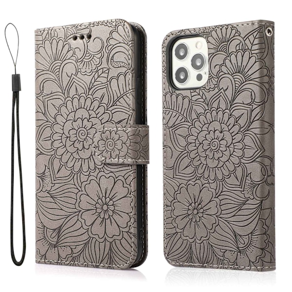 Etui til iPhone 14PRO grå 3D Præget Soft-Touch Magnetisk Mode