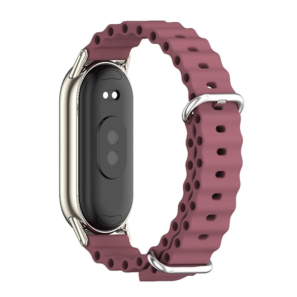 Vinrød Lys Guld Vinrød Lys Guld Mijobs Marine Silikone Åndbar Rem kompatibel med Xiaomi Mi Band 8
