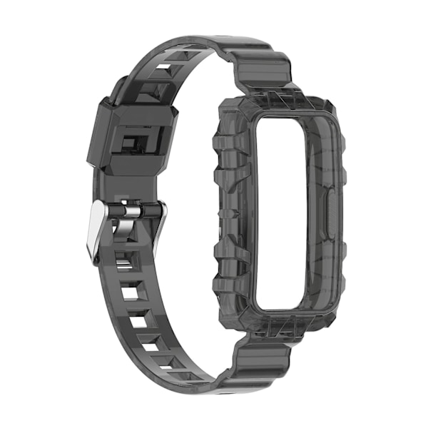 Sort Sort Transparent Silikone Urrem kompatibel med Huawei Band 7