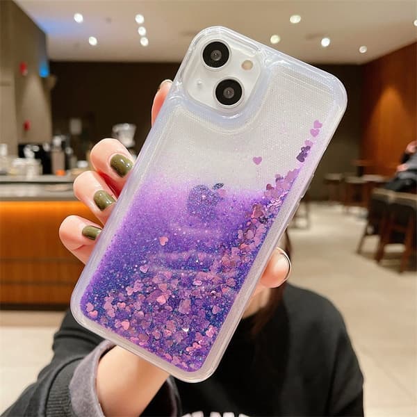 Etui til iPhone 16 Pro Glitter Silikon Lilla