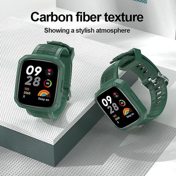 Sort Sort Integreret Silikone Urrem kompatibel med Redmi Watch 3