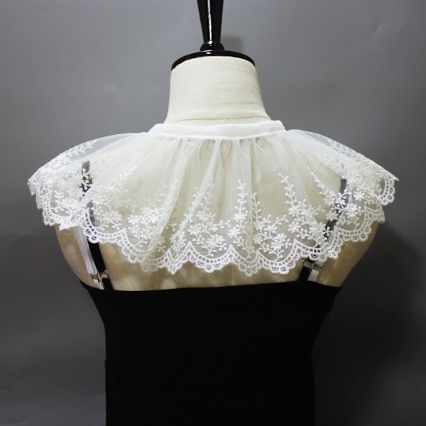 Dame falsk krave Mesh Shawl Collar White
