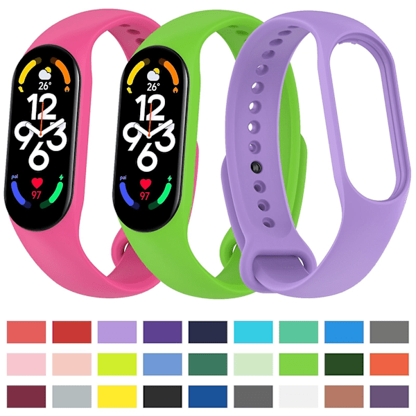 Gul Gul Silikone Urrem kompatibel med Xiaomi Mi Band 7 kompatibel med Xiaomi Mi Band 7 / 7nfc / 6 / 6 Nfc / 5 / 5 Nfc / Amazfit Band 5