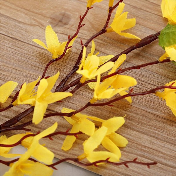 60cm 7-grenad vinterjasmin simulerad blomma simulerad växt falsk blomma sidenblomma vardagsrum bröllop blomsterarrangemang yellow