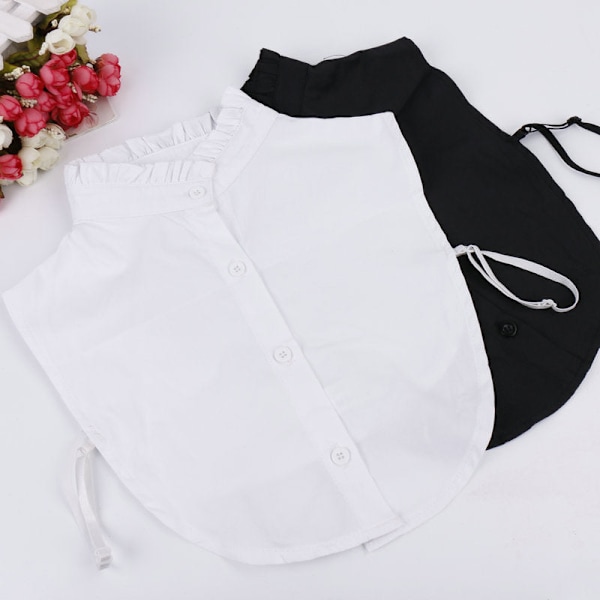 Dame falsk krave Aftagelig halv Multi-farve Valgfri Bomuld Stand Collar solid white 27 cm