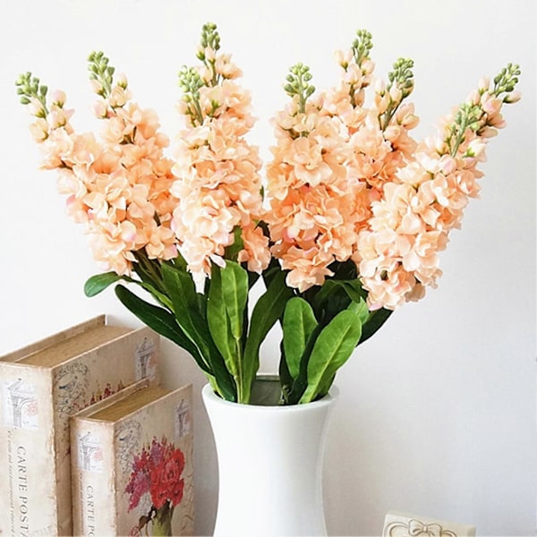 1 stk. Kunstig Blomst Livagtig Boligdekoration DIY Falsk Violet Blomstergren Fotograferingsrekvisit til Bryllup Pink White