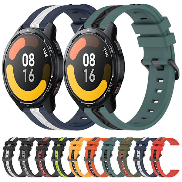 Blå Vit Blå Vit Silikon Armbandsrem kompatibel med Xiaomi Mi Watch S1 Active