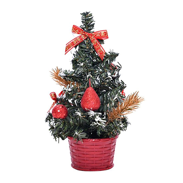 Mini Kunstig Juletre Ball Stjerne Skrivebord Ornament Hjem Festival Dekor Red B