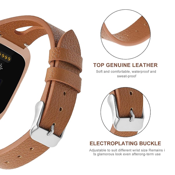 Brun Brun kompatibel med Fitbit Versa 2 Reim kompatibel med Fitbit Versa 2