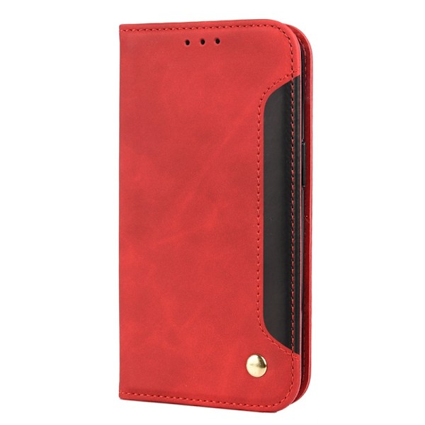 Fodral för iPhone 15 Pro röd Business Plånbok med Korthållare Flip med färgmatchning