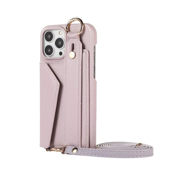 Etui til iPhone 13 (Lys lilla) håndledsmøntpung Håndleds-pebbeltegnebog med kortholder
