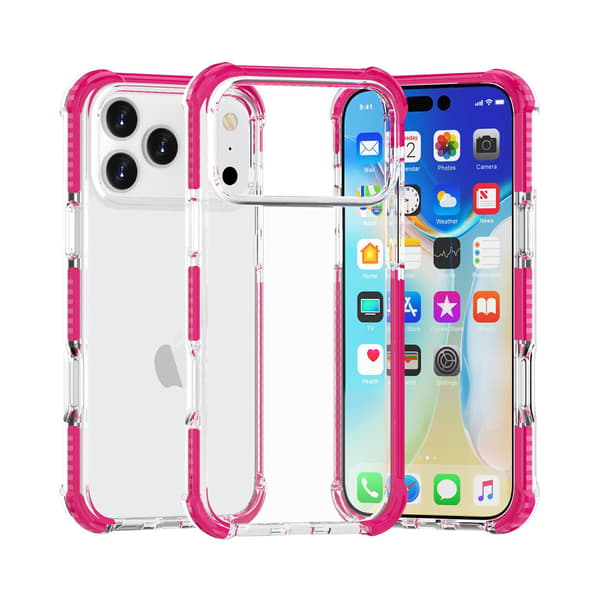Etui til iPhone 16 Pro Hard Corners Clear Rose Red