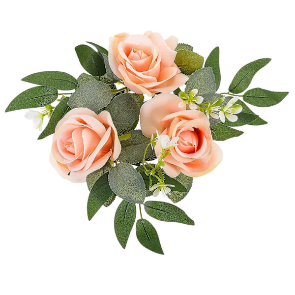 Blomsterlysestage Ring Fyrfadslys Krans Bord Rose Dekoration