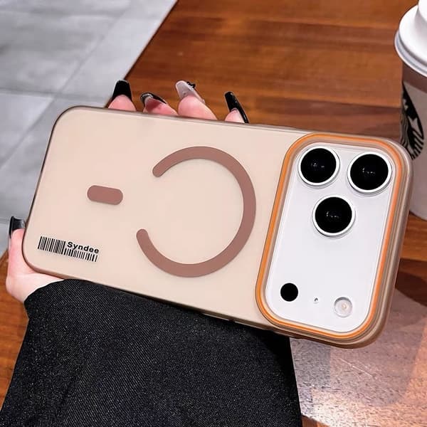 Etui til iPhone 15 Plus matteret magnetisk slank profil orange klar Noz37121