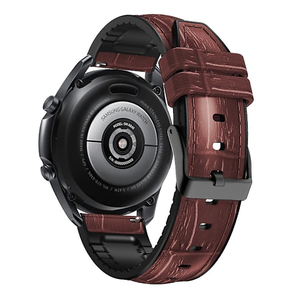 Mörkbrun Mörkbrun Bambuledsstruktur Silikonläder Klockarmband