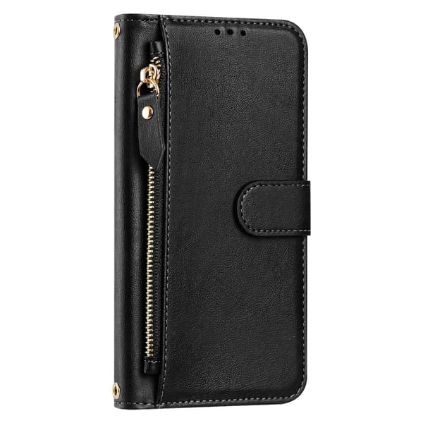 Etui til iPhone 13mini sort Plain Doka lynlås Wallet med kortholder Wallet med kortholder