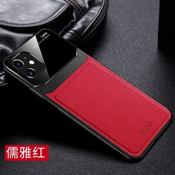 Etui til iPhone 16 rød Pebbled læder Full-Body business