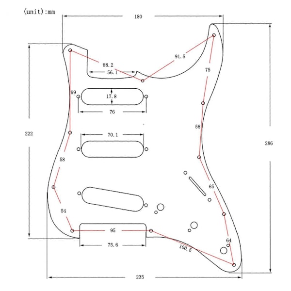 Sss Gitar Lastet Plekterbrett Erstatter Gitardeler for Elektriske Gitardeler