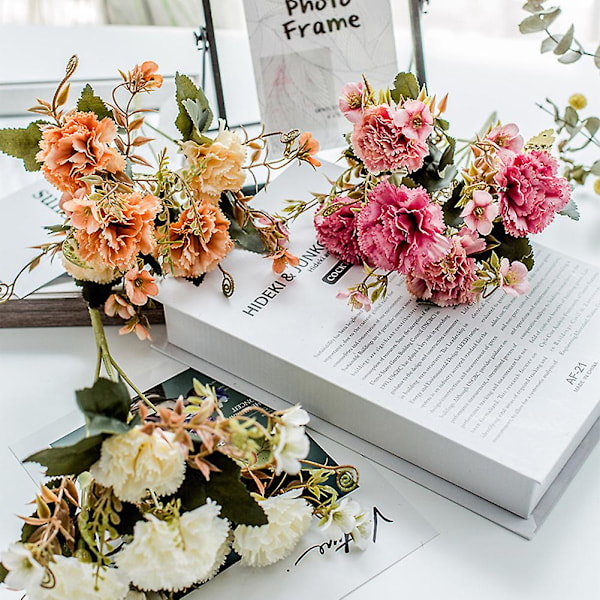 1 stk. Kunstig Nellike Blomst Plante DIY Havefest Hjem Bryllup Håndværk Dekoration