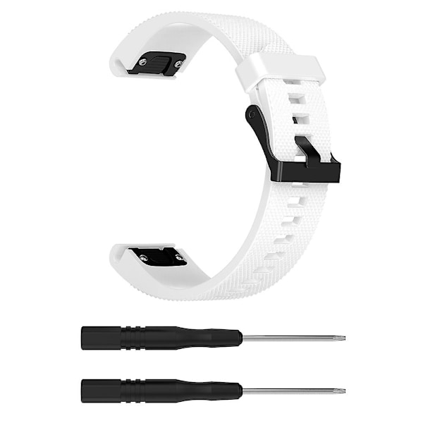 Valkoinen Valkoinen yhteensopiva Garmin Fenix 5s (20mm) silikonirannekkeen kanssa (valkoinen)