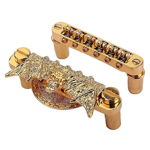 1 Sett Gitar Roller Bridge Elektrisk Gitar Bridge Deler Gullfarget