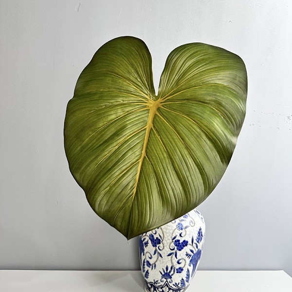 Stor Taktil Monstera Blad Kunstig Grøn Planteindretning i Maillard Farveskema Large Philodendron Green