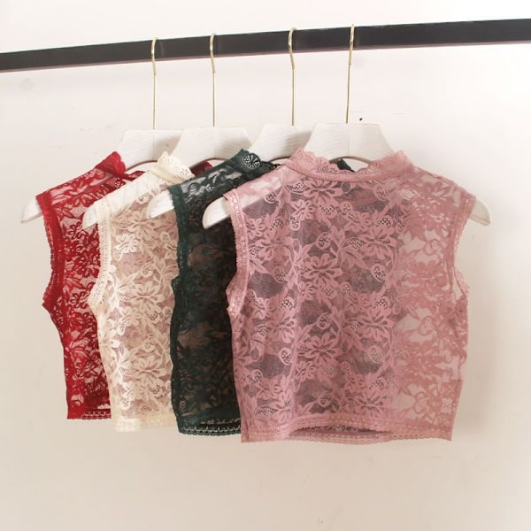 Dame falsk krave Aftagelig med sweater efterår og vinter Black L