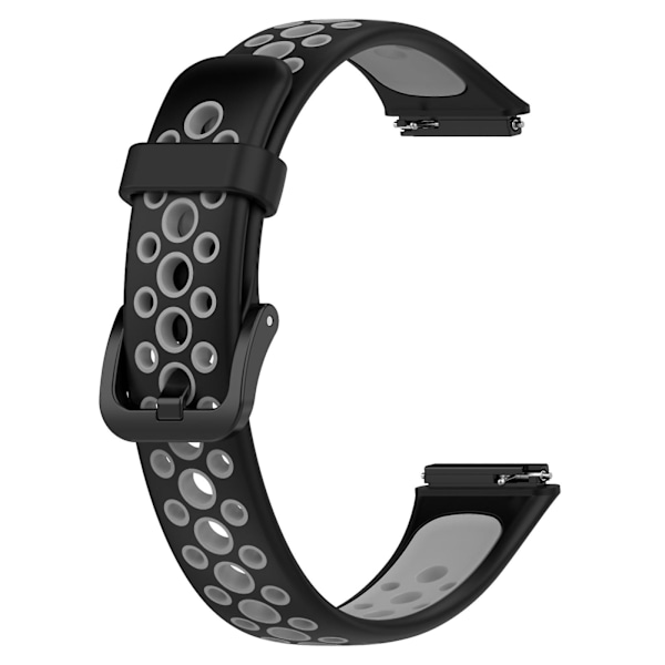 Sort Grå Sort Grå Åndbar Silikone Urrem kompatibel med Huawei Band 7 / 7 Nfc