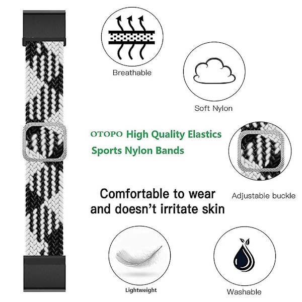 Svart Svart Nylonflätat Klockarmband kompatibelt med Garmin Fenix 7x