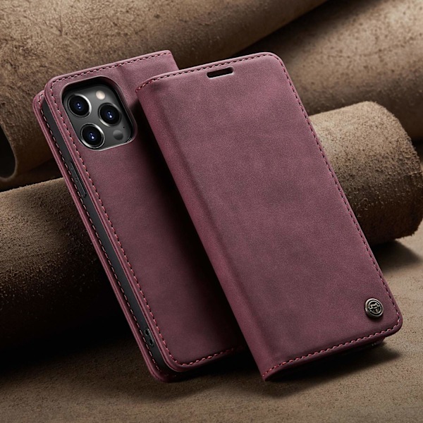 Etui til iPhone 13 6.1 Vinrød Flip