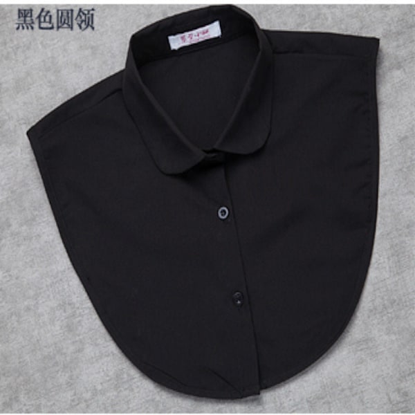 Naisten tekoviulus irrotettava terävä pyöreä kaula-aukko muodikas Average size black round neck