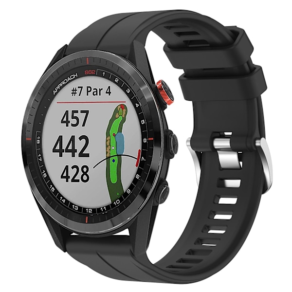 Sort Sort Silikone Urrem kompatibel med Garmin Approach S62