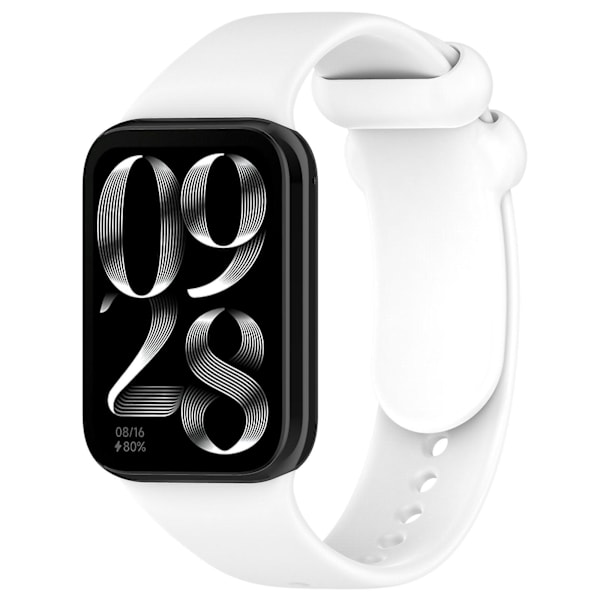 Valkoinen Yksivärinen Silikonihihna yhteensopiva Xiaomi Mi Band 8 Pron kanssa