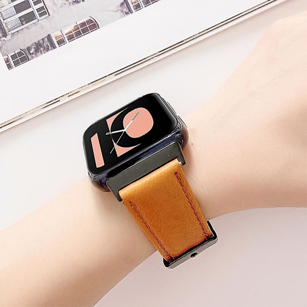 Brun Brun kompatibel med Oppo Watch 41mm Slätvävd Klockarmband