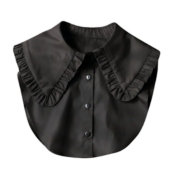 Dame falsk krave Efterår Vinter Ny Flæse Falsk Skjorte Blonde White ruffled square collar