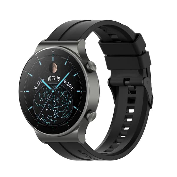 Sort Sort kompatibel med Huawei Watch Gt 2 Pro silikone urrem