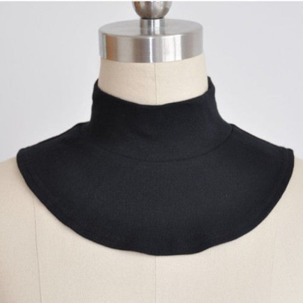 Dame falsk krave Unisex All-Match Base Beklædning Krave Deta Black-S-L